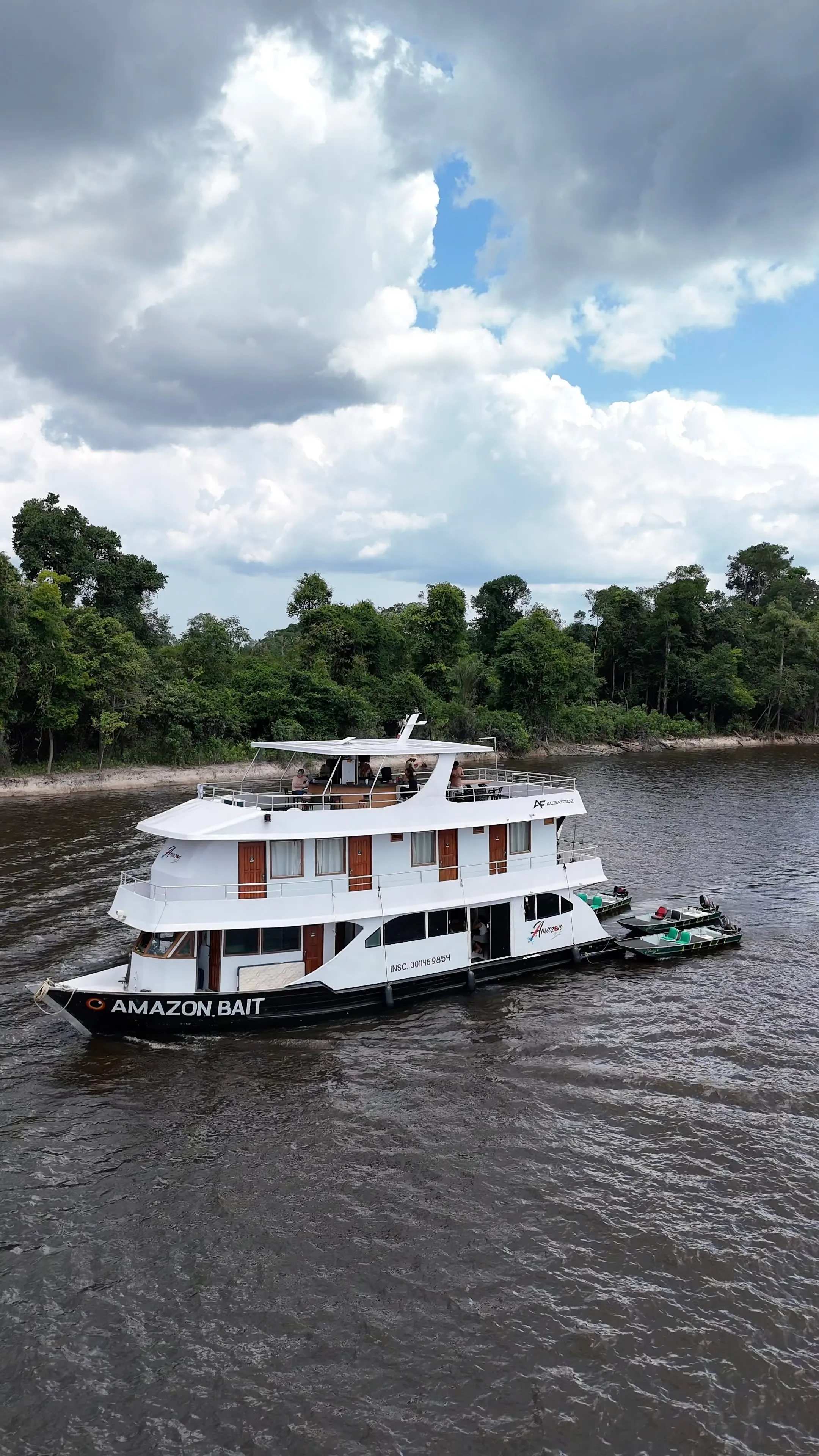 Barco hotel de pesca da Amazon Bait no Rio Negro