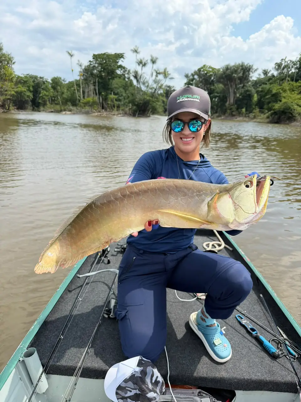 Tucunaré capturado em pescaria esportiva no Rio Negro, Barcelos (AM)